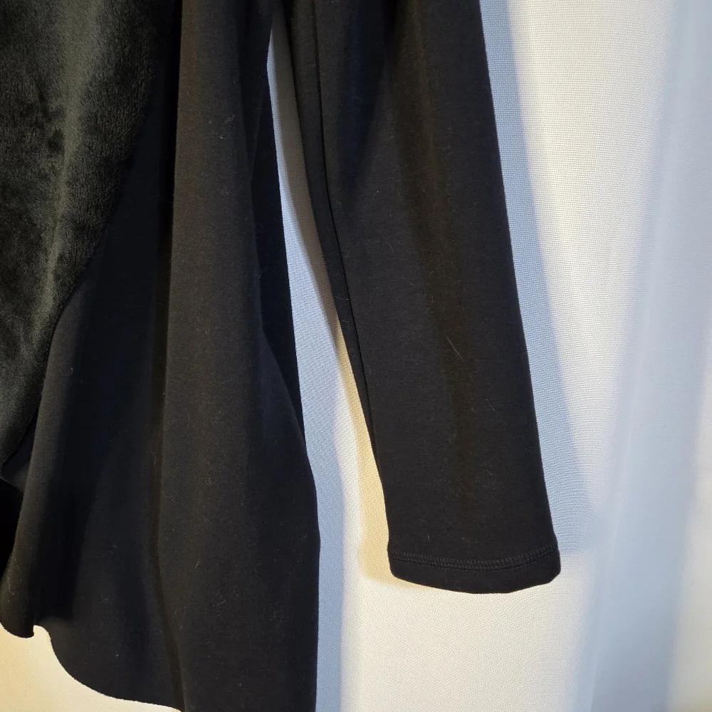 DREW Women's Size M NWT Black Open Front Luxury Collared Wrap Jacket